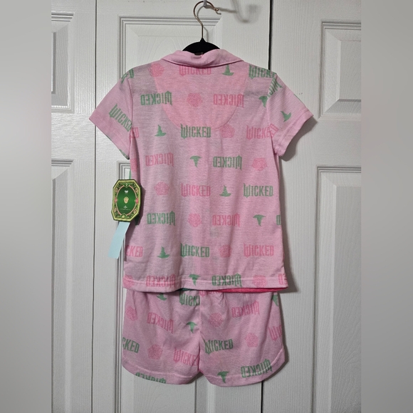 Wicked Pink & Green Pajamas, 6x, Short Sleeve Top & Shirt, Pjs, New With Tags - Picture 2 of 10